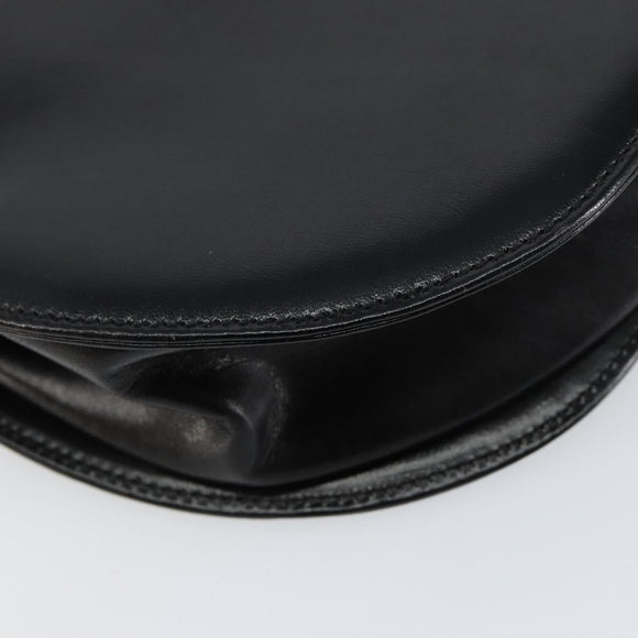 GIVENCHY Hand Bag Leather Black Gold Auth 151826