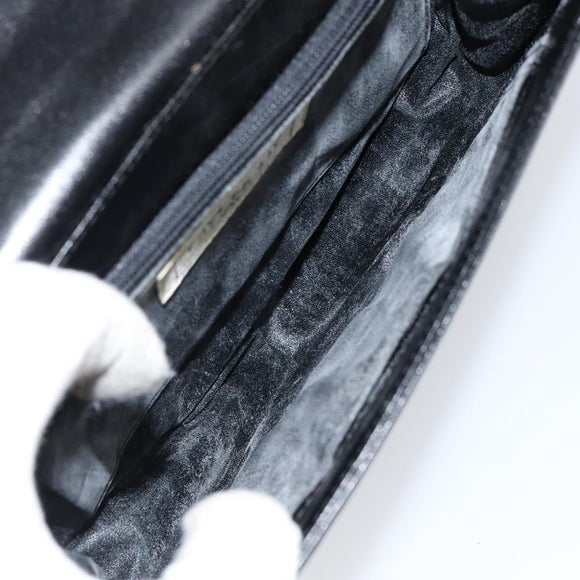 GIVENCHY Hand Bag Leather Black Gold Auth 151826