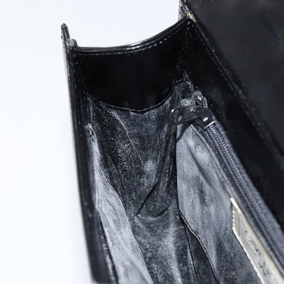 GIVENCHY Hand Bag Leather Black Gold Auth 151826