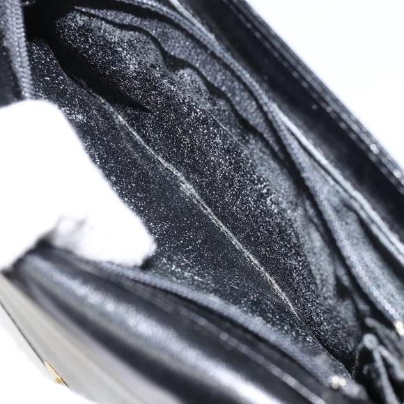 GIVENCHY Hand Bag Leather Black Gold Auth 151826