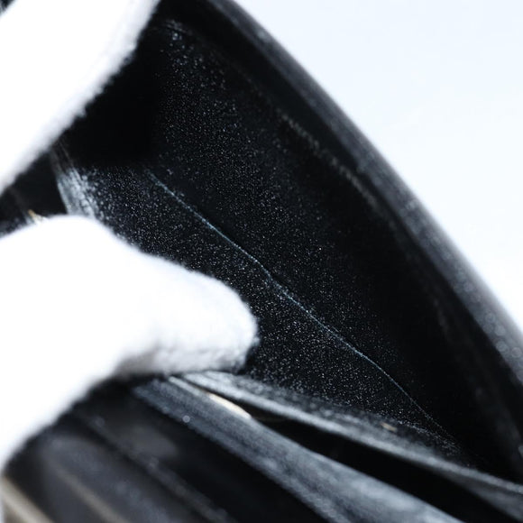 GIVENCHY Hand Bag Leather Black Gold Auth 151826