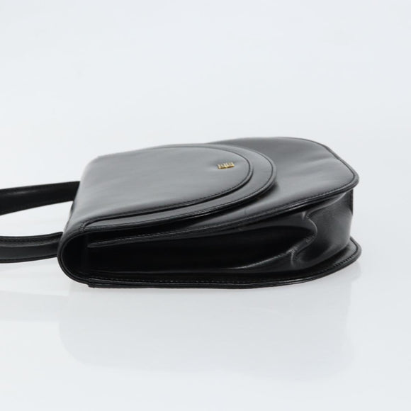 GIVENCHY Hand Bag Leather Black Gold Auth 151826