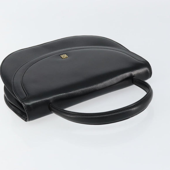 GIVENCHY Hand Bag Leather Black Gold Auth 151826