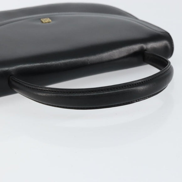 GIVENCHY Hand Bag Leather Black Gold Auth 151826