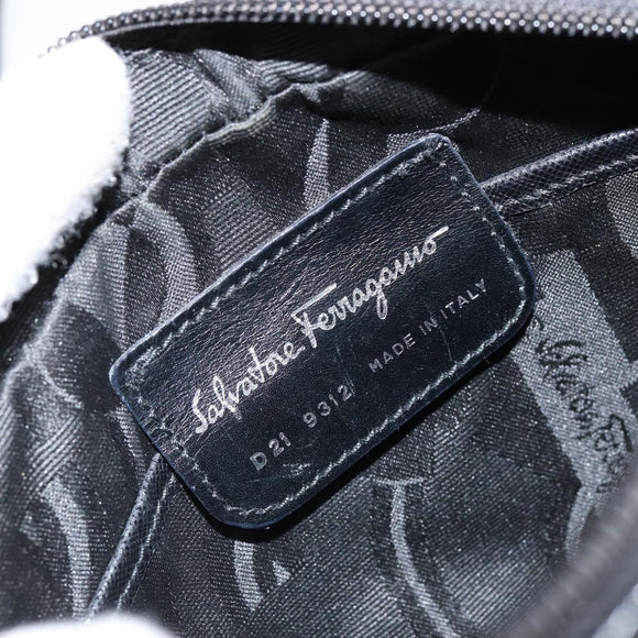 Salvatore Ferragamo Shoulder Bag Leather Black Auth 151842