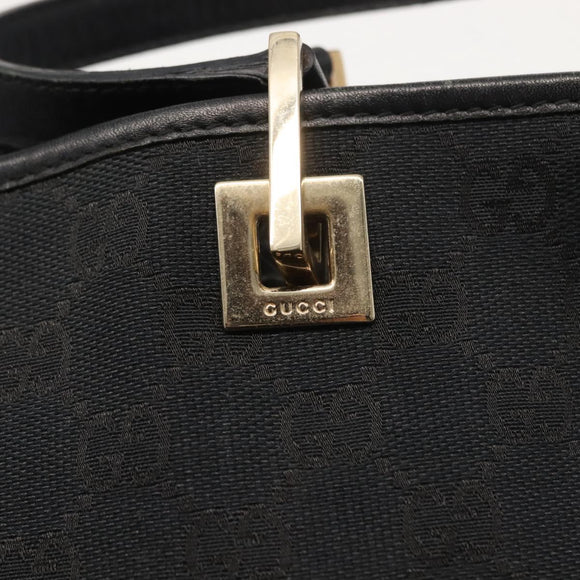 GUCCI GG Canvas Tote Bag Black Gold 002 1099 Auth 151846