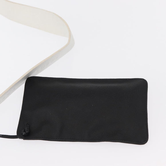 LOEWE Anagram Shoulder Bag Leather Black Silver Auth 151851