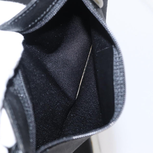 LOEWE Anagram Shoulder Bag Leather Black Silver Auth 151851