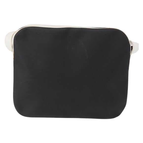 LOEWE Anagram Shoulder Bag Leather Black Silver Auth 151851