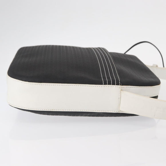 LOEWE Anagram Shoulder Bag Leather Black Silver Auth 151851