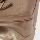 Salvatore Ferragamo Gancini Hand Bag Leather Gold Auth 151852-9