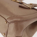 Salvatore Ferragamo Gancini Hand Bag Leather Gold Auth 151852-14