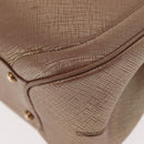 Salvatore Ferragamo Gancini Hand Bag Leather Gold Auth 151852-16