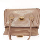 Salvatore Ferragamo Gancini Hand Bag Leather Gold Auth 151852-10