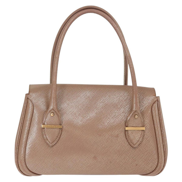 Salvatore Ferragamo Gancini Hand Bag Leather Gold Auth 151852