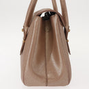 Salvatore Ferragamo Gancini Hand Bag Leather Gold Auth 151852-4