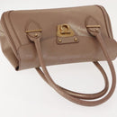 Salvatore Ferragamo Gancini Hand Bag Leather Gold Auth 151852-6