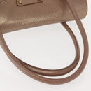 Salvatore Ferragamo Gancini Hand Bag Leather Gold Auth 151852-7