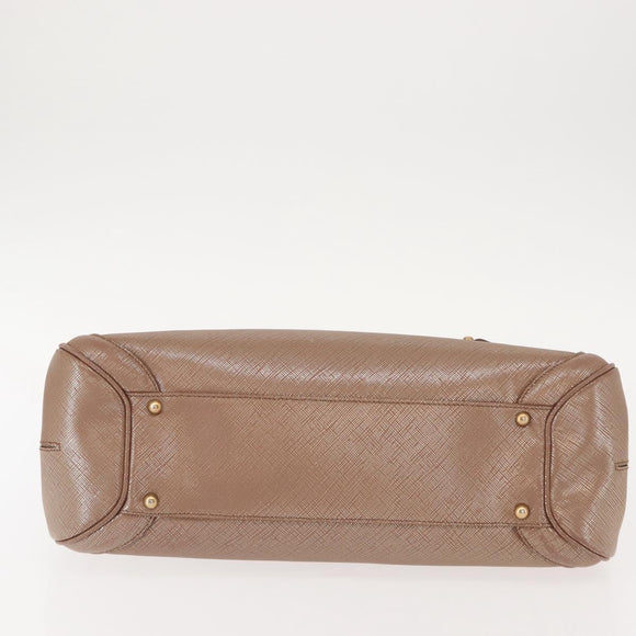 Salvatore Ferragamo Gancini Hand Bag Leather Gold Auth 151852