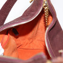 BVLGARI Medallion Shoulder Bag Leather Brown Gold Auth 151855-19