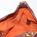 BVLGARI Medallion Shoulder Bag Leather Brown Gold Auth 151855-20