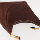 BVLGARI Medallion Shoulder Bag Leather Brown Gold Auth 151855-6