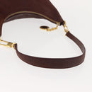 BVLGARI Medallion Shoulder Bag Leather Brown Gold Auth 151855-7