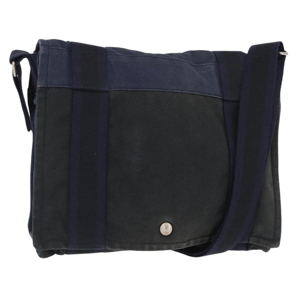 HERMES Fourre Tout Bassas PM Shoulder Bag Canvas Navy Auth 151857