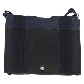 HERMES Fourre Tout Bassas PM Shoulder Bag Canvas Navy Auth 151857 - 0