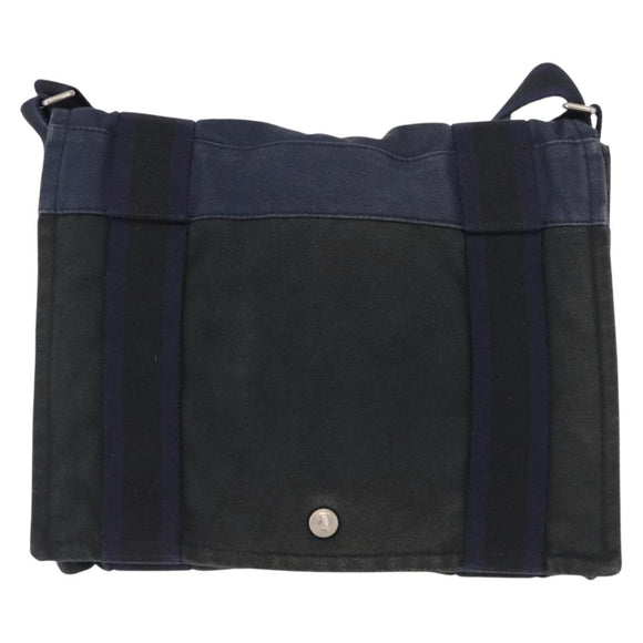 HERMES Fourre Tout Bassas PM Shoulder Bag Canvas Navy Auth 151857