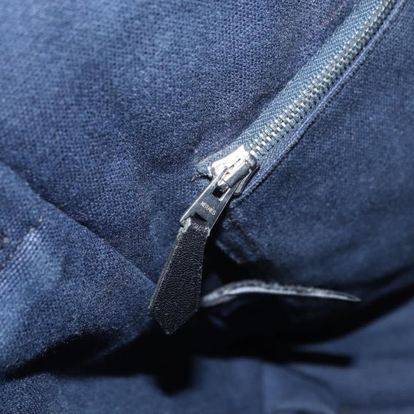 HERMES Fourre Tout Bassas PM Shoulder Bag Canvas Navy Auth 151857