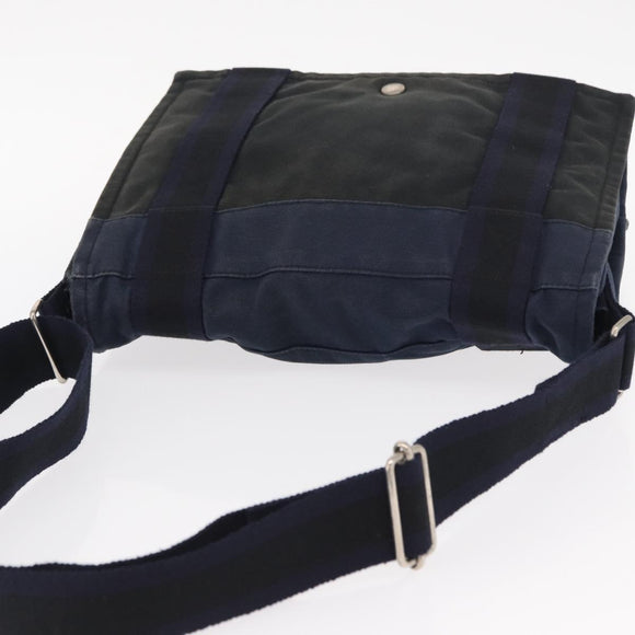 HERMES Fourre Tout Bassas PM Shoulder Bag Canvas Navy Auth 151857