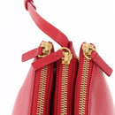 CELINE Trio Shoulder Bag Leather Red Gold Auth 151858-10