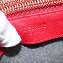 CELINE Trio Shoulder Bag Leather Red Gold Auth 151858-18