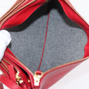CELINE Trio Shoulder Bag Leather Red Gold Auth 151858-22