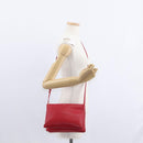 CELINE Trio Shoulder Bag Leather Red Gold Auth 151858-23