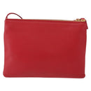 CELINE Trio Shoulder Bag Leather Red Gold Auth 151858-2