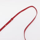 CELINE Trio Shoulder Bag Leather Red Gold Auth 151858-8