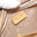 Christian Dior Lady Dior Canage Hand Bag Nylon Beige Gold Auth 151860-18