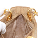 Christian Dior Lady Dior Canage Hand Bag Nylon Beige Gold Auth 151860-20