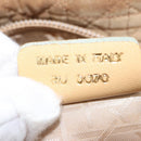 Christian Dior Lady Dior Canage Hand Bag Nylon Beige Gold Auth 151860-12