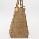 Christian Dior Lady Dior Canage Hand Bag Nylon Beige Gold Auth 151860-4