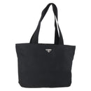 PRADA Tote Bag Nylon Black Silver Auth 151861-1