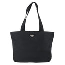 PRADA Tote Bag Nylon Black Silver Auth 151861-13