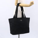 PRADA Tote Bag Nylon Black Silver Auth 151861-24