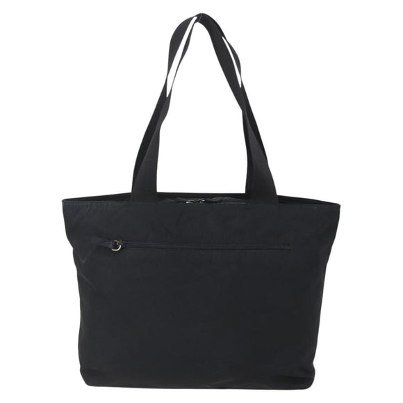 PRADA Tote Bag Nylon Black Silver Auth 151861