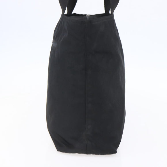 PRADA Tote Bag Nylon Black Silver Auth 151861
