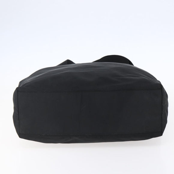 PRADA Tote Bag Nylon Black Silver Auth 151861