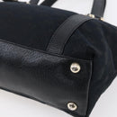 GUCCI GG Canvas Hand Bag Black Gold 141471 Auth 151862-16