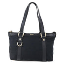 GUCCI GG Canvas Hand Bag Black Gold 141471 Auth 151862-13